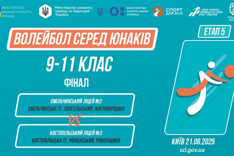 🏐ВОЛЕЙБОЛ | Юнаки 9-11 класи | Гра за 1 місце | Пліч-о-пліч: Етап 5