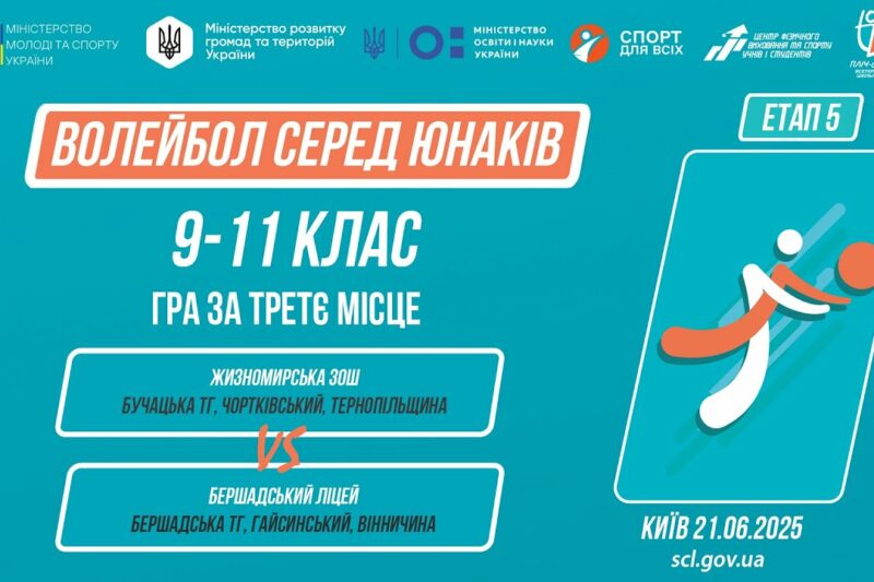 🏐ВОЛЕЙБОЛ | Юнаки 9-11 класів | Гра за 3 місце | Пліч-о-пліч: Етап 5