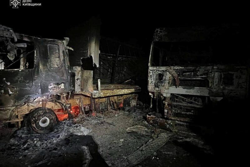 На Київщині після атаки БПЛА горіло підприємство