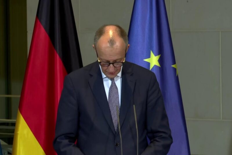 Спілкування Володимира Зеленського і Фрідріха Мерца з медіа