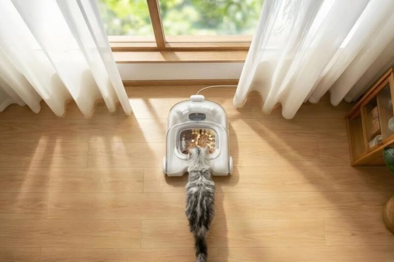 Представлена автоматична годівниця для котів з розпізнаванням “обличчя”