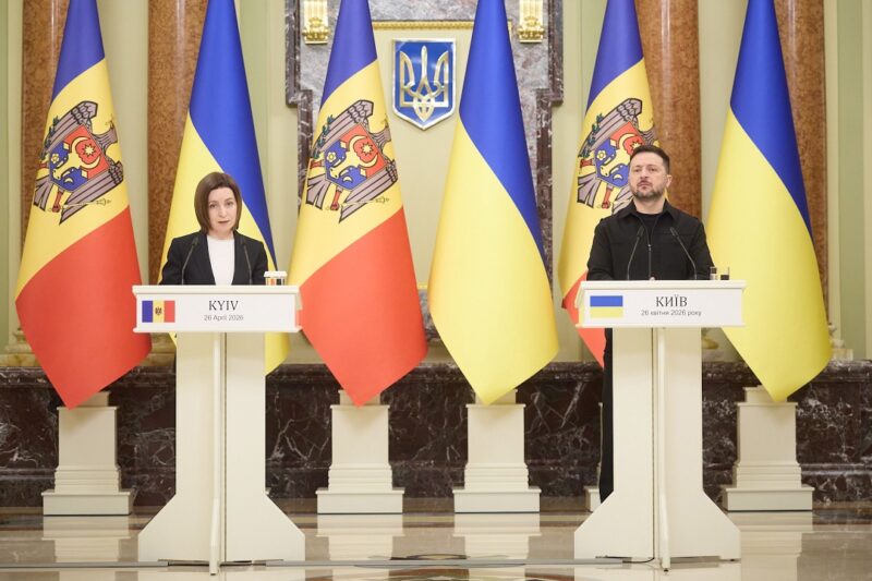 Спілкування Володимира Зеленського та Маї Санду з медіа