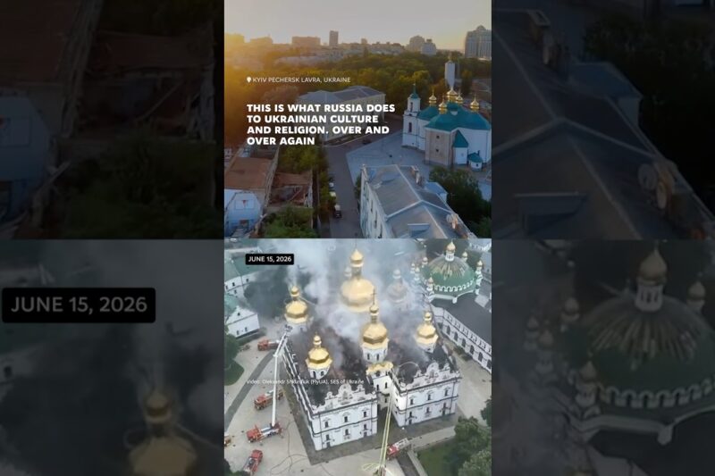 Before and after Russia’s attack on the Kyiv Pechersk Lavra