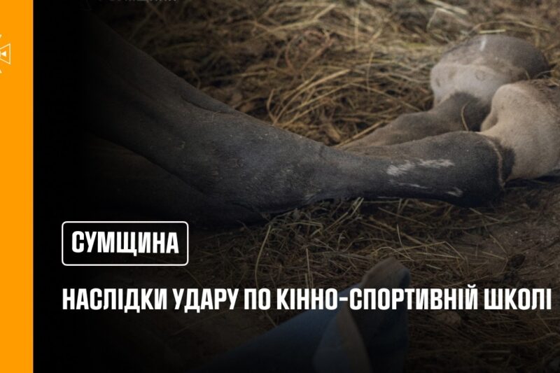 Суми: рятувальники ліквідували наслідки російського удару по території кінно-спортивної школи