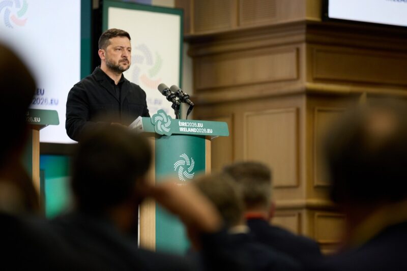 Заява Володимира Зеленського під час спілкування з медіа разом із Мікхолом Мартіном