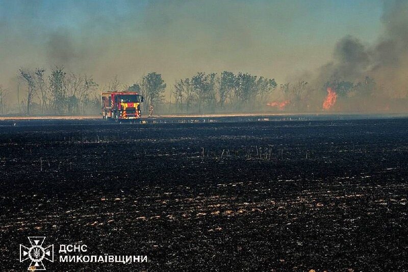 Росііяни вдарили по полях на Миколаївщині