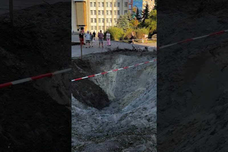 A toddler is learning to walk beside the crater left after Russia’s attack on Ukraine